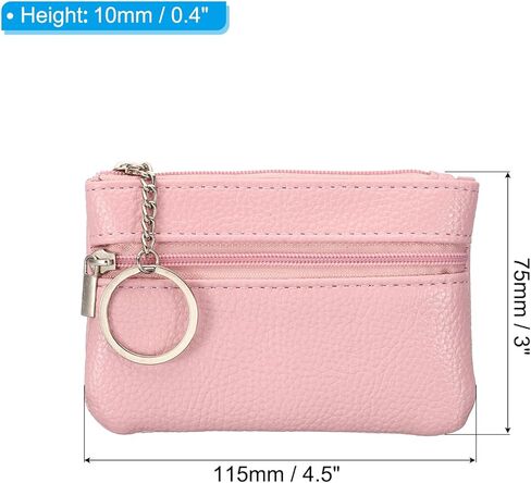 PATIKIL 4.5" x 3" Coin Purse Pouch, Leather Change Purses Small Organizer Bags with Zipper Key Ring for Women Men Home, Navy Blue in Saudi Arabia