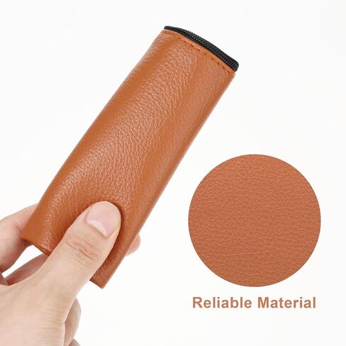 Vegan Coin Purse PU Lychee Pattern Zipper Coin Wallet Portable Coin Bag for Women Man Change Purse(light brown) in Saudi Arabia