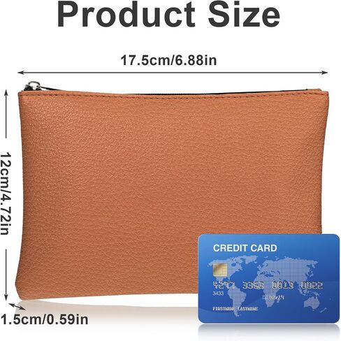 Vegan Coin Purse PU Lychee Pattern Zipper Coin Wallet Portable Coin Bag for Women Man Change Purse(light brown) in Saudi Arabia