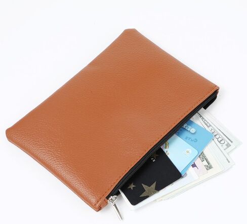 Vegan Coin Purse PU Lychee Pattern Zipper Coin Wallet Portable Coin Bag for Women Man Change Purse(light brown) in Saudi Arabia