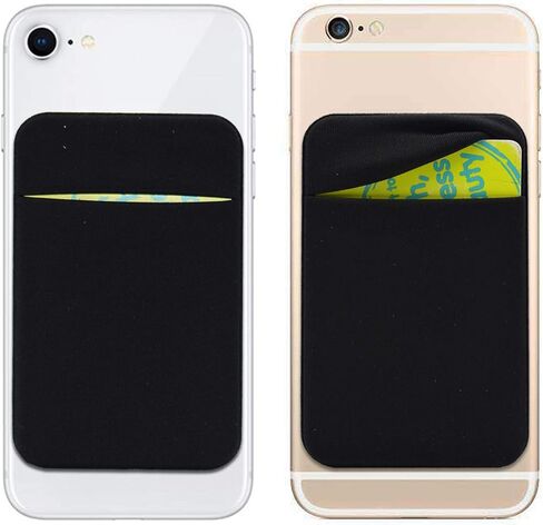 Arlgseln Neoprene Cell Phone Card Holder 6 Cards Adhesive Mini Secure Wallet ID Credit Card Pocket Purse Stick on Smartphone for iPhone 13 Pro Max/12/11/XR,Samsung S21 Ultra/S20FE/A32/A51,LG (Green) in Saudi Arabia