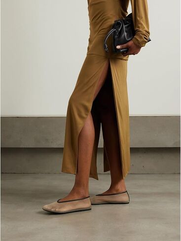 Rhinestone Mesh Ballet Flats Shoes for Women Crystal Round Toe Slip On Ballerina Flats Tulle Comfortable Casual Dress Shoes in Kuwait