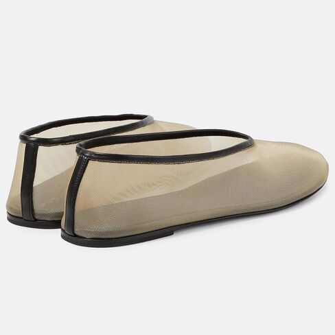 Rhinestone Mesh Ballet Flats Shoes for Women Crystal Round Toe Slip On Ballerina Flats Tulle Comfortable Casual Dress Shoes in Kuwait