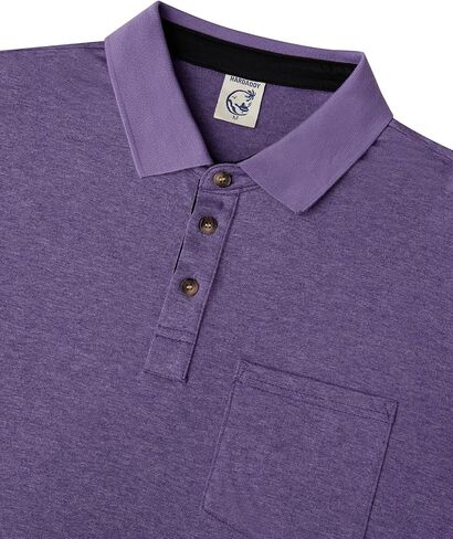 Hardaddy Men's Casual Polo Shirt with Pocket Contrast Color Short Sleeve Business Work Shirts Summer Tees Top Shirt in Kuwait