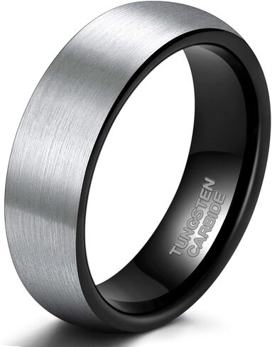SHINYSO 4mm 6mm 8mm Tungsten Carbide Rings Dome Blue/Black Matte Engagement Wedding Band for Men Women Comfort Fit Size 4-13 in Kuwait