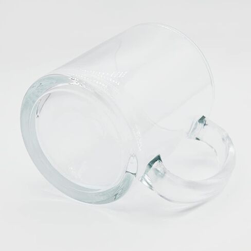 MR.R 11oz فراغات التسامي كوب زجاجي شفاف شفاف، أكواب قهوة بمقبض لنقل الطلاء الحراري الحراري، مجموعة من 6 قطع in Saudi Arabia