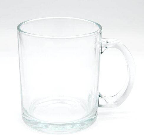 MR.R 11oz فراغات التسامي كوب زجاجي شفاف شفاف، أكواب قهوة بمقبض لنقل الطلاء الحراري الحراري، مجموعة من 6 قطع in Saudi Arabia