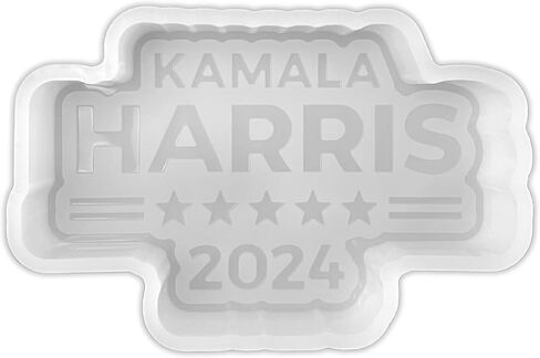Kamala Harris 2024 Presidential Vote Silicone Freshie Mold 2.75x4.1" Inches Political Democratic Scented Beads Rounds Circle Cutouts in Saudi Arabia