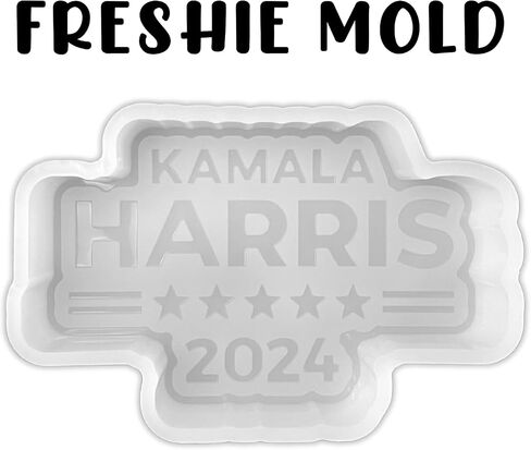 Kamala Harris 2024 Presidential Vote Silicone Freshie Mold 2.75x4.1" Inches Political Democratic Scented Beads Rounds Circle Cutouts in Saudi Arabia
