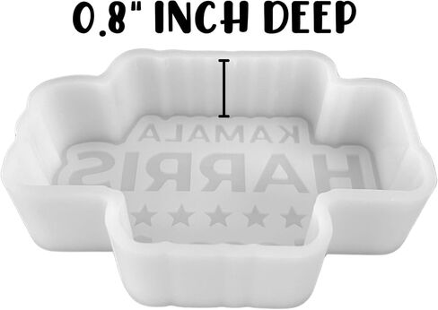Kamala Harris 2024 Presidential Vote Silicone Freshie Mold 2.75x4.1" Inches Political Democratic Scented Beads Rounds Circle Cutouts in Saudi Arabia