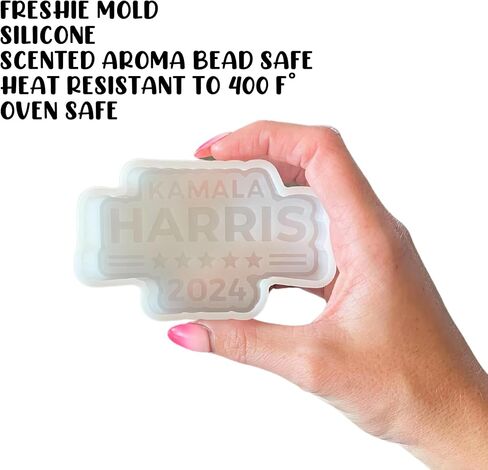 Kamala Harris 2024 Presidential Vote Silicone Freshie Mold 2.75x4.1" Inches Political Democratic Scented Beads Rounds Circle Cutouts in Saudi Arabia