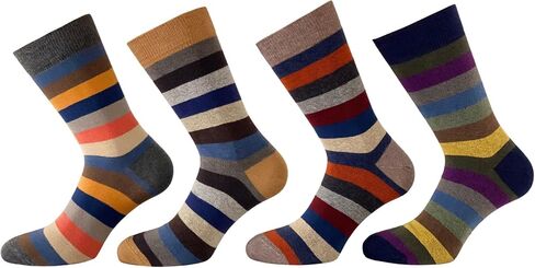 Set of 4 Pairs of Men's Mid-Calf Socks, Soft and Stylish - Made in Italy One Size in Saudi Arabia