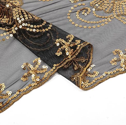 LMVERNA 1920s شال زهرة مطرزة يلتف مهدب مساء كيب الزفاف وشاح شال لحفلات فساتين السهرة in Kuwait