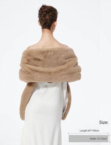 BEAUTELICATE Women Faux Fur Shawl for Wedding Wrap Shrug Bridal Stole Winter Cover Up Bridesmaids in Saudi Arabia