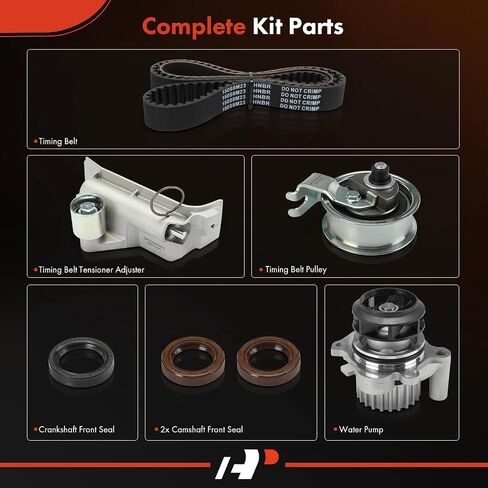 A-Premium Engine Timing Belt Kit with Water Pump Compatible with Volkswagen Jetta Beetle 2000-2005, Passat 2000-2001, Golf 2000-2006 & Audi A4/A4 Quattro 2001-2001, TT/TT Quattro 2000-2006 - 1.8L in Saudi Arabia