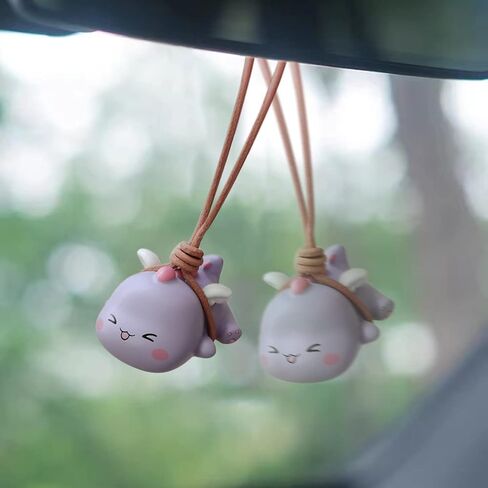 Swinging Dinosaur Car Hanging Ornament for Rear View Mirror, Cute Car Decor Accessories Interior, Car Pendant Dinosaur Hanging Swing(Green) in Saudi Arabia