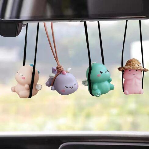 Swinging Dinosaur Car Hanging Ornament for Rear View Mirror, Cute Car Decor Accessories Interior, Car Pendant Dinosaur Hanging Swing(Green) in Saudi Arabia