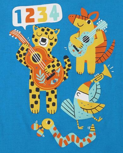 The Children's Place baby boys and Toddler Short Sleeve Graphic T- 3-pack T Shirt, Animal Tracks/ Octopus/ Spots Stripes, 5T US in Saudi Arabia