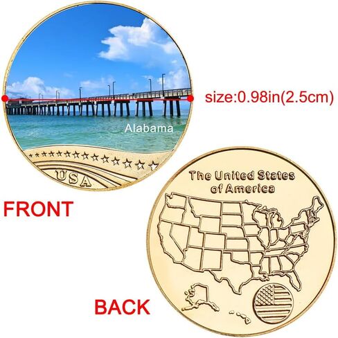 56 قطعة من المتنزهات الوطنية الشهيرة في الولايات المتحدة والمواقع ذات المناظر الطبيعية الخلابة مجموعات العملات المعدنية التذكارية لعيد الميلاد للرجال in Kuwait