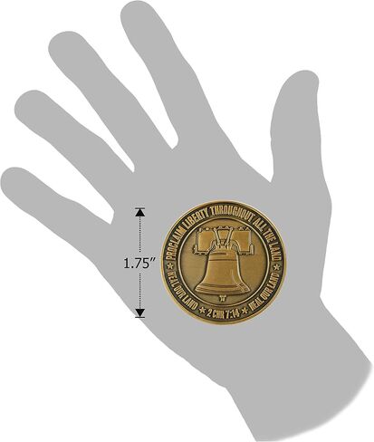 Pledge of Allegiance Coin, Liberty Bell & American Flag Patriotic Military Challenge Coin, Heal Our Land, Freedom Christian Religious Antique Gold Plated Prayer Token Gift in Kuwait
