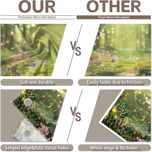 7x5ft Enchanted Forest Photography Backdrop Fairy Garden Banner | Fairytale Magic Wonderland Flowers Princess Background, Kids Girls Party Decoration, Spring Photo Props, Polyester Fabric in Saudi Arabia