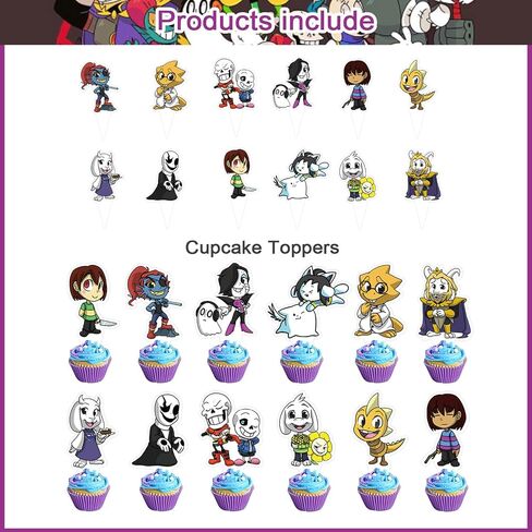 37PCS Undertale Cake Decoration,Undertale Cake Toppers Themed Cake Decoration Undertale Game Cake Topper Themed Birthday Party Supplies for Boy Girl Cake Decoration in Saudi Arabia