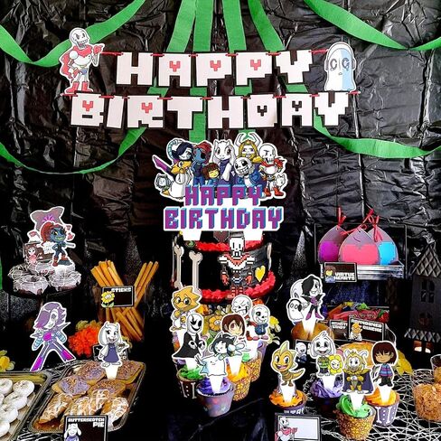 37PCS Undertale Cake Decoration,Undertale Cake Toppers Themed Cake Decoration Undertale Game Cake Topper Themed Birthday Party Supplies for Boy Girl Cake Decoration in Saudi Arabia