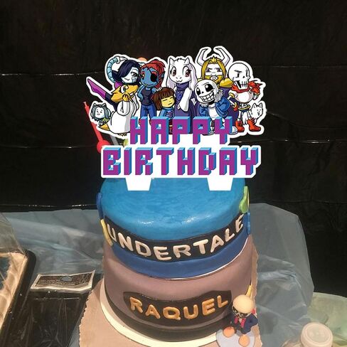 37PCS Undertale Cake Decoration,Undertale Cake Toppers Themed Cake Decoration Undertale Game Cake Topper Themed Birthday Party Supplies for Boy Girl Cake Decoration in Saudi Arabia