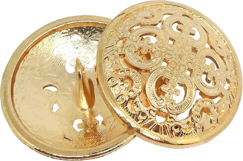 10pcs Clothes Button,Hollow Carved Metal Buttons,DIY Sewing Craft Discover Buttons,Engraving Openwork Metal Shank Buttons(25mm/1Inch,Light Gold) in Saudi Arabia