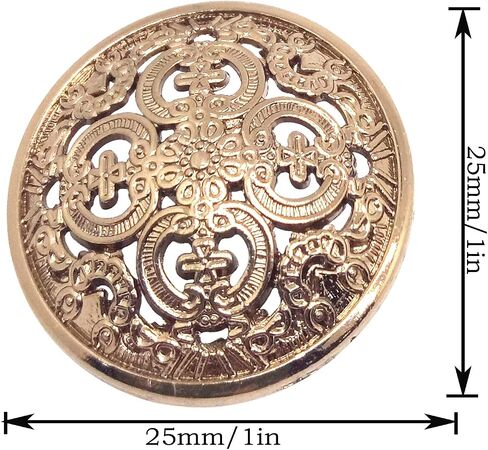 10pcs Clothes Button,Hollow Carved Metal Buttons,DIY Sewing Craft Discover Buttons,Engraving Openwork Metal Shank Buttons(25mm/1Inch,Light Gold) in Saudi Arabia