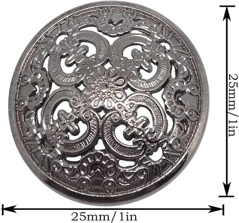 10pcs Clothes Button,Hollow Carved Metal Buttons,DIY Sewing Craft Discover Buttons,Engraving Openwork Metal Shank Buttons(25mm/1Inch,Light Gold) in Saudi Arabia