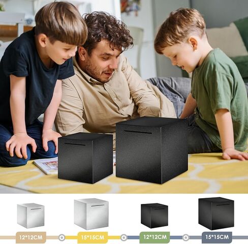 Piggy Bank for Adults Must Break to Open, Vcertcpl Stainless Steel Money Box Safe for Cash Saving, Unbreakable Adults Piggy Bank for Real Money, Metal Money Bank Saving Box (Black, 4.72 inch) in Saudi Arabia