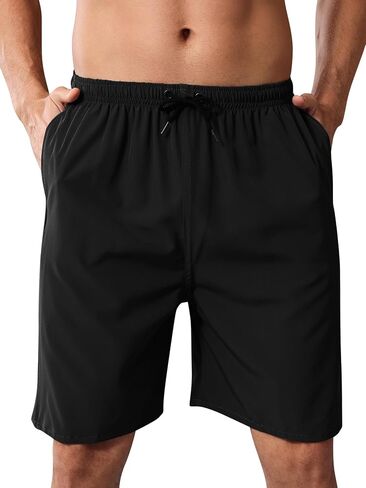 Men's Casual Beach Golf Shorts 7 Inch Inseam Work Elastic Waist Drawstring Summer Dress Shorts with Pockets in Saudi Arabia
