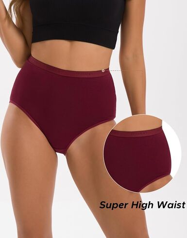INNERSY Women's Cotton Underwear Super High Waisted Briefs Soft Full Coverage Panties 4 Pack in Saudi Arabia