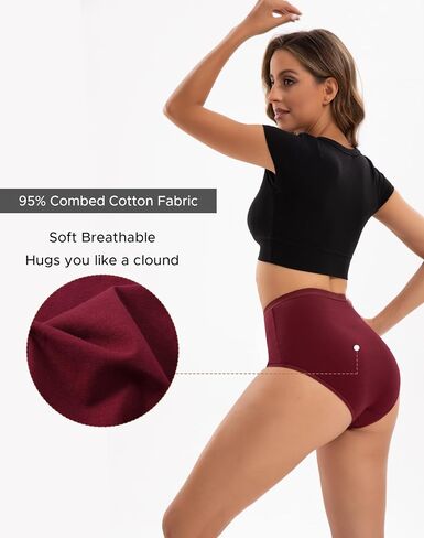 INNERSY Women's Cotton Underwear Super High Waisted Briefs Soft Full Coverage Panties 4 Pack in Saudi Arabia