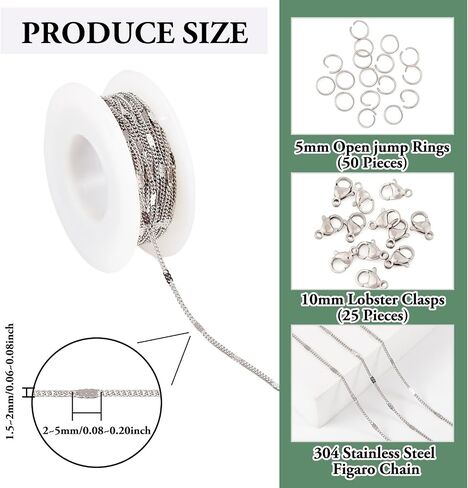 Beadthoven 16.4Ft 2.5mm Stainless Steel Paperclip Chains for Jewelry Making Real 18K Gold Plated Textured Cable Chains Flat Oval Jewelry Chains with Lobster Clasps Jump Rings for DIY Necklace Bracelet in Saudi Arabia