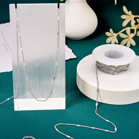 Beadthoven 16.4Ft 2.5mm Stainless Steel Paperclip Chains for Jewelry Making Real 18K Gold Plated Textured Cable Chains Flat Oval Jewelry Chains with Lobster Clasps Jump Rings for DIY Necklace Bracelet in Saudi Arabia