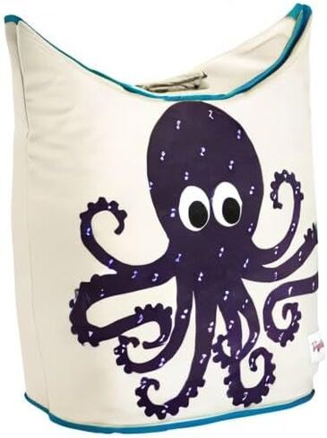 3 Sprouts Baby Laundry Hamper, Handles and Lid, Storage Basket, Octopus | Handles and lid, Large storage basket, Toy bin, Nursery room decor, Baby clothes organizer, Bedroom or playroom storage in Saudi Arabia