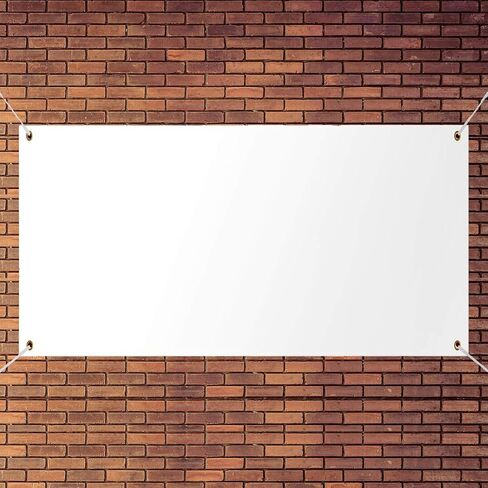 Large Blank Banner Sign, Oxford Cloth White Banner with Hanging Rope for Wall Sign, DIY Painting Writing Banner Flag Indoor Outdoor Display, Anniversary Birthday Party Decoration DIY Banner for Business Office Easy to Hang (180x90cm / 71x35in) in Saudi Arabia