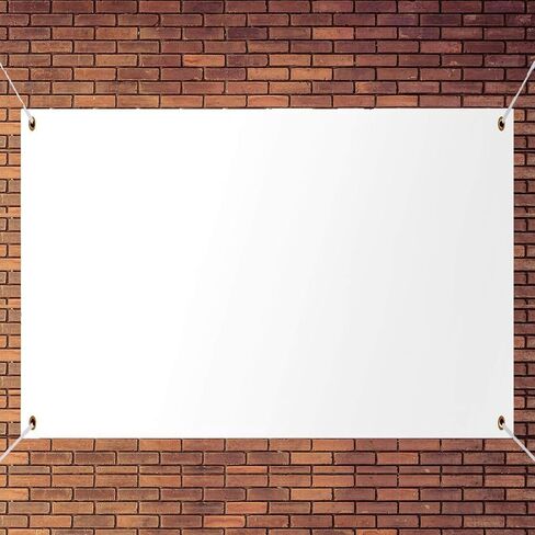 Large Blank Banner Sign, Oxford Cloth White Banner with Hanging Rope for Wall Sign, DIY Painting Writing Banner Flag Indoor Outdoor Display, Anniversary Birthday Party Decoration DIY Banner for Business Office Easy to Hang (180x90cm / 71x35in) in Saudi Arabia