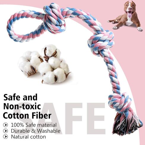 Dog Rope Toys Indestructible Dog Toys, Dog Chew Toys for Aggressive Chewers, Tough Puppy Teething Chew Toys for Boredom, Dental Cleaning Tug of War Dog Toy, Great for Small to Large Breed in Saudi Arabia