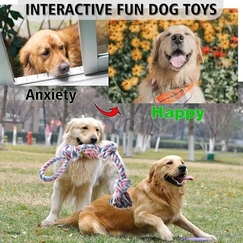 Dog Rope Toys Indestructible Dog Toys, Dog Chew Toys for Aggressive Chewers, Tough Puppy Teething Chew Toys for Boredom, Dental Cleaning Tug of War Dog Toy, Great for Small to Large Breed in Saudi Arabia