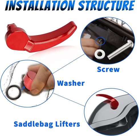 Motorcycle Saddlebag Latch Kit Saddle Bag Lifter Compatible with Harley Davidson Touring Street Glide, Electra Glide, Road King, Ultra Limited 2014-2021 Red in Kuwait