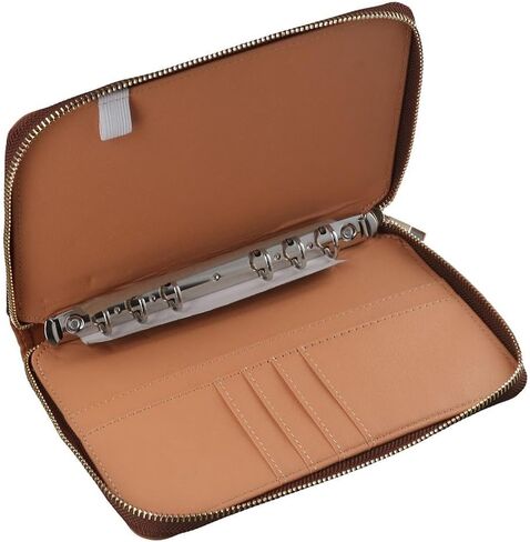 dohobby A6 Leather Budget Binder Cash Envelopes, Money Saving Cash Notebook with Zipper 6 Rings Refillable Money Wallet in Saudi Arabia