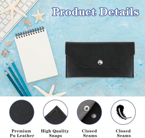 Black Money Envelopes For Cash Pu Leather Envelope Wallet Cash Envelope Wallet Reusable Waterproof Cash Stuffing Wallet For Women For Women Men Budgeting Cash Check Billing(Black) in Saudi Arabia