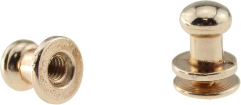 TAODAN 20PCS Light Gold Solid Brass Round Head Button Stud Screw Leather Rivet Chicago Screws Button Rivets for Leather Craft Belt Wallet Handbag Repairs Decoration in Saudi Arabia