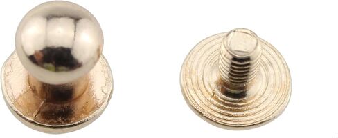 TAODAN 20PCS Light Gold Solid Brass Round Head Button Stud Screw Leather Rivet Chicago Screws Button Rivets for Leather Craft Belt Wallet Handbag Repairs Decoration in Saudi Arabia