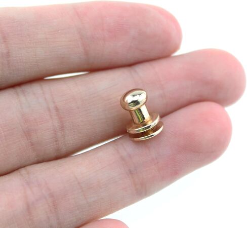 TAODAN 20PCS Light Gold Solid Brass Round Head Button Stud Screw Leather Rivet Chicago Screws Button Rivets for Leather Craft Belt Wallet Handbag Repairs Decoration in Saudi Arabia