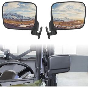 SAUTVS Rear View Side Mirrors for Ranger 500 570 900, Adjustable Folding Side View Mirrors for Polaris Ranger 500 2017-2022, Ranger 570 2015-2022 and Ranger XP 900 2014-2019 Accessories (2PCS)