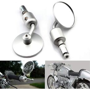 Motorcycle Handlebar Bar End Mirror, Rearview Mirror Universal 7/8" Handle Round Anti Glare, Compatible with Most Motorcycle, E-bike, Scooters, ATV, UTV